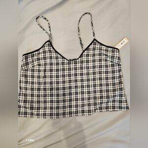 Black and White Plaid Crop Top From wild Fable.